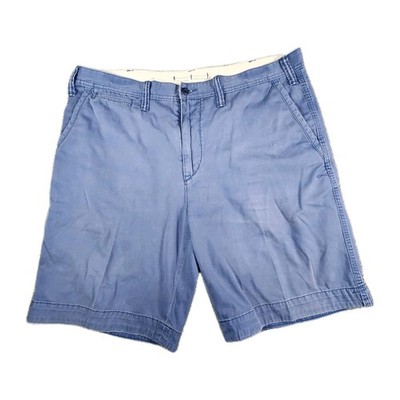 Polo Ralph Lauren Shorts Mens 38 Chino Blue Slim Stretch Flat Front Fading Pony
