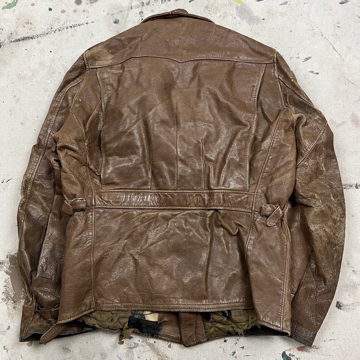 スペシャル！30's〜40's Leather Jacket 状態考慮 Vintage 30s 40s Sears Roebucks Topline Leather Motorcycle Jacket