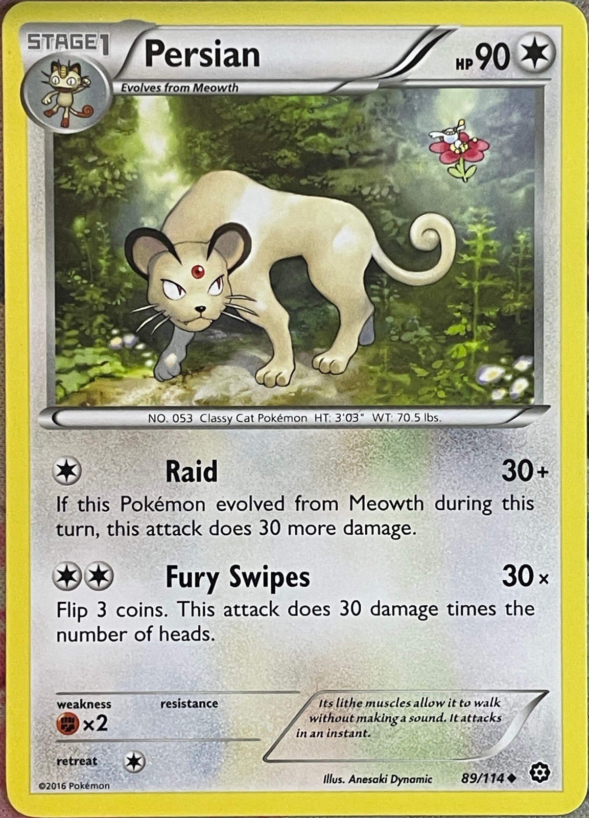 Persian - 89/114 - XY Steam Siege Pokemon 2016