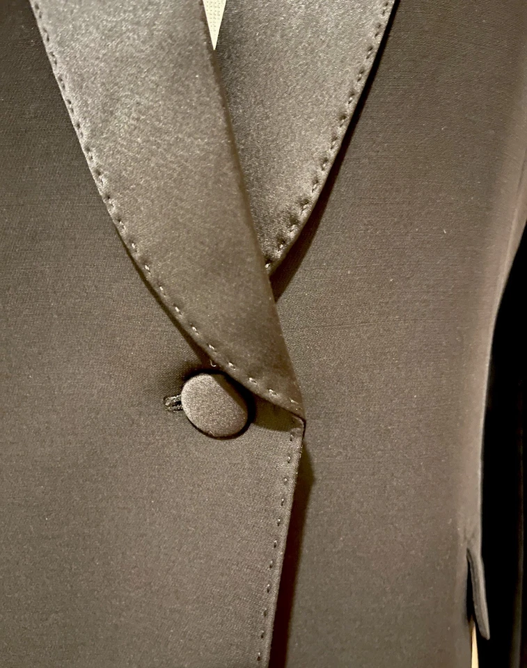 Chaqueta/Blazer Lafayette 148 NY Negro Estilo Esmoquin Lana/Seda Talla-10~ CLÁSICO~ Foto 3 de 4