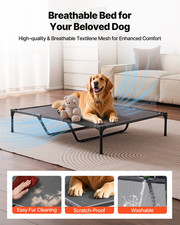 Elevated Dog Bed for Large Dogs, Gray