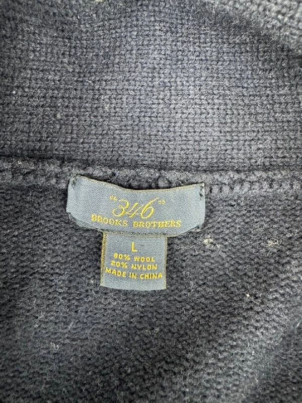 Cárdigan Suéter Brooks Brothers 346 Para Hombres Mezcla de Lana Patrón Nórdico Azul Talla L Foto 3 de 4