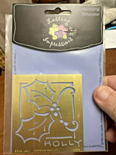 2004 Lasting Impressions Brass Stencil HOLLY L9242