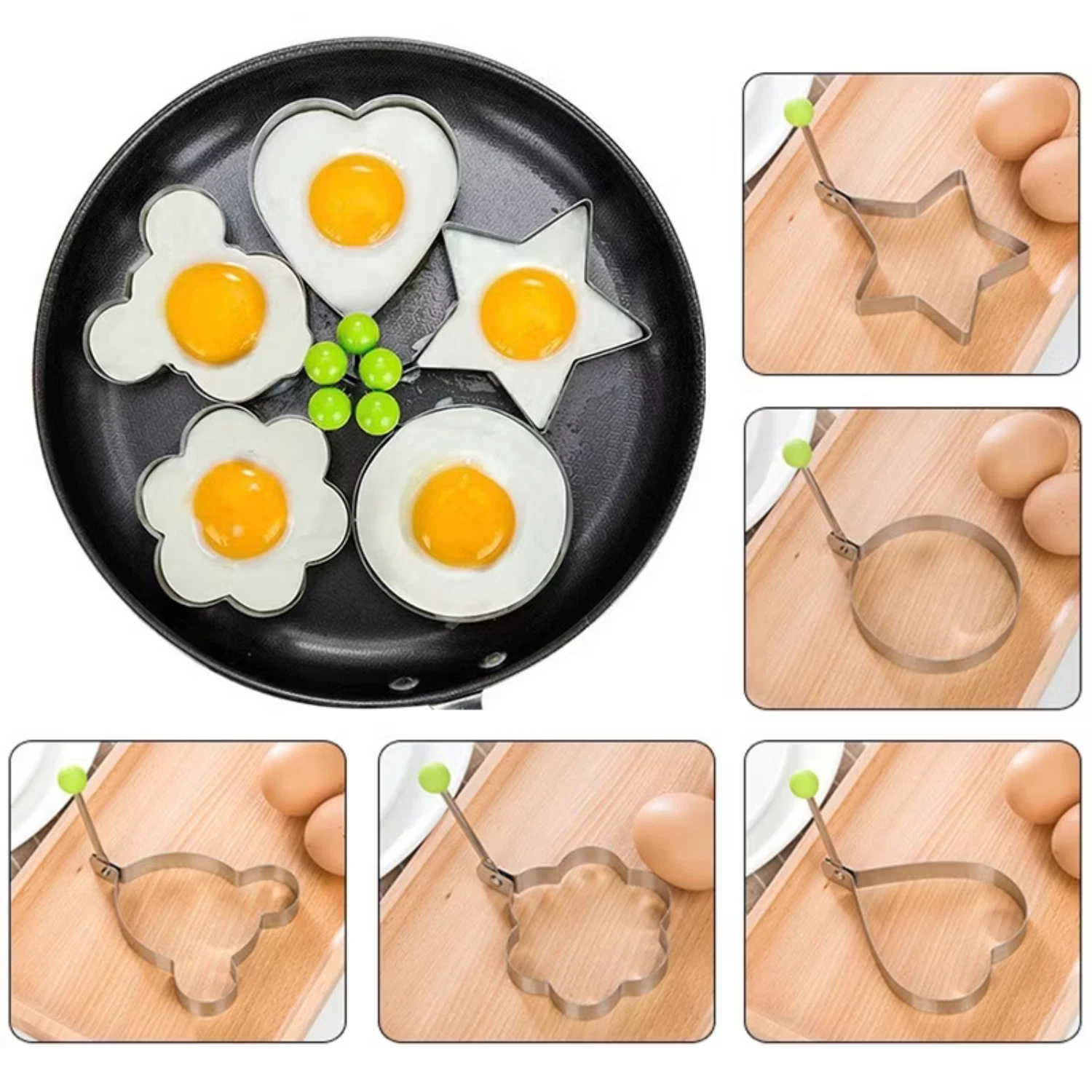 5Pcs Stainless Steel Egg Ring Set, Round Pancake Omelette Mold
Opens in a new window or tab