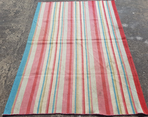 Vintage Traditional Handmade Brautiful Striped Kilim Floor Rug Carpet 178x122 cm