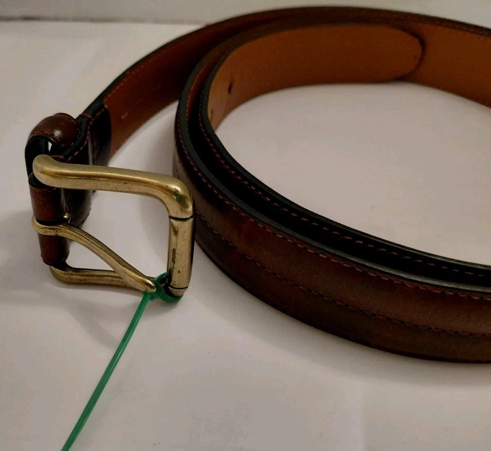 Cinturón de vestir Chaps 42 marrón coñac 1” para hombre nuevo sin etiquetas Foto 2 de 4