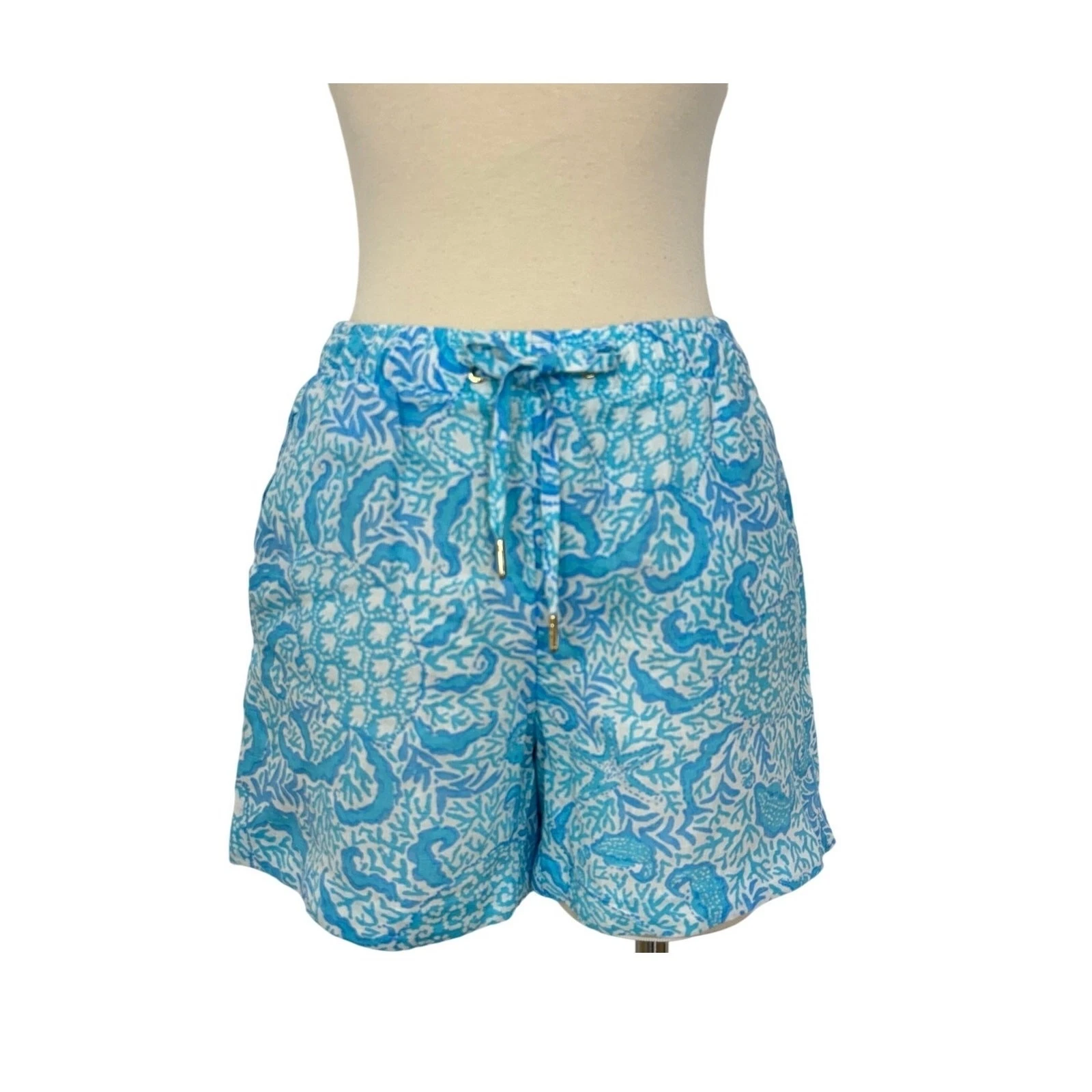 Lilly Pulitzer Croix Linen Shorts in Resort White Goombay Grooves XS NWT