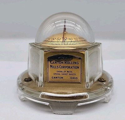 Circa 1923 Antique MOVA PRODUCTS  Desktop Thermometer CANTON ROLLING MILLS, OHIO