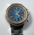 SEIKO 7015-8000 Automatic Chronograph Watch Vintage Mens Blue Dial To Restore