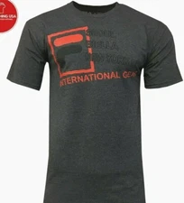 Men's T-Shirt-FILA -NEW YORK -INTERNATIONAL- Dark Heather Grey Cotton