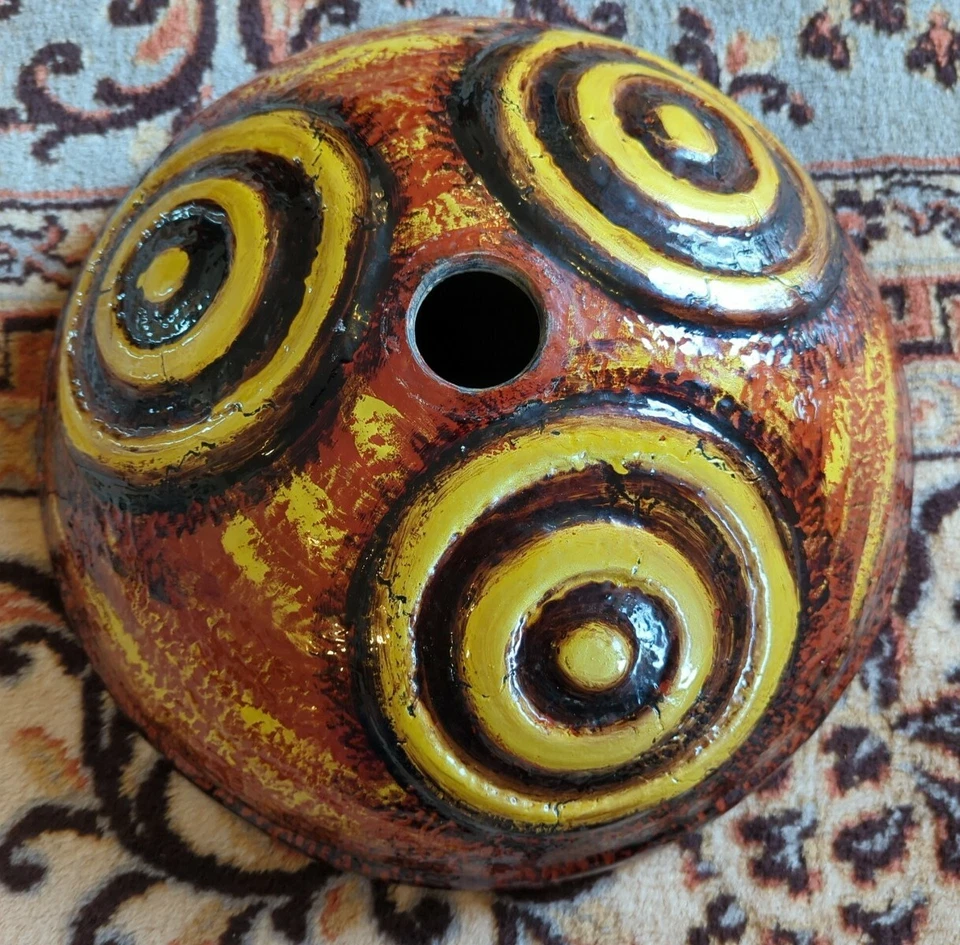 Hermoso Fregadero de Vaso Grande 16.5" Redondo Cuenco de Vidrio Pintado a Mano Foto 2 de 4