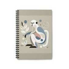 Spiral Notebook Ruled Line Monkey Minimal Vector Organic Style Design 5, Gift