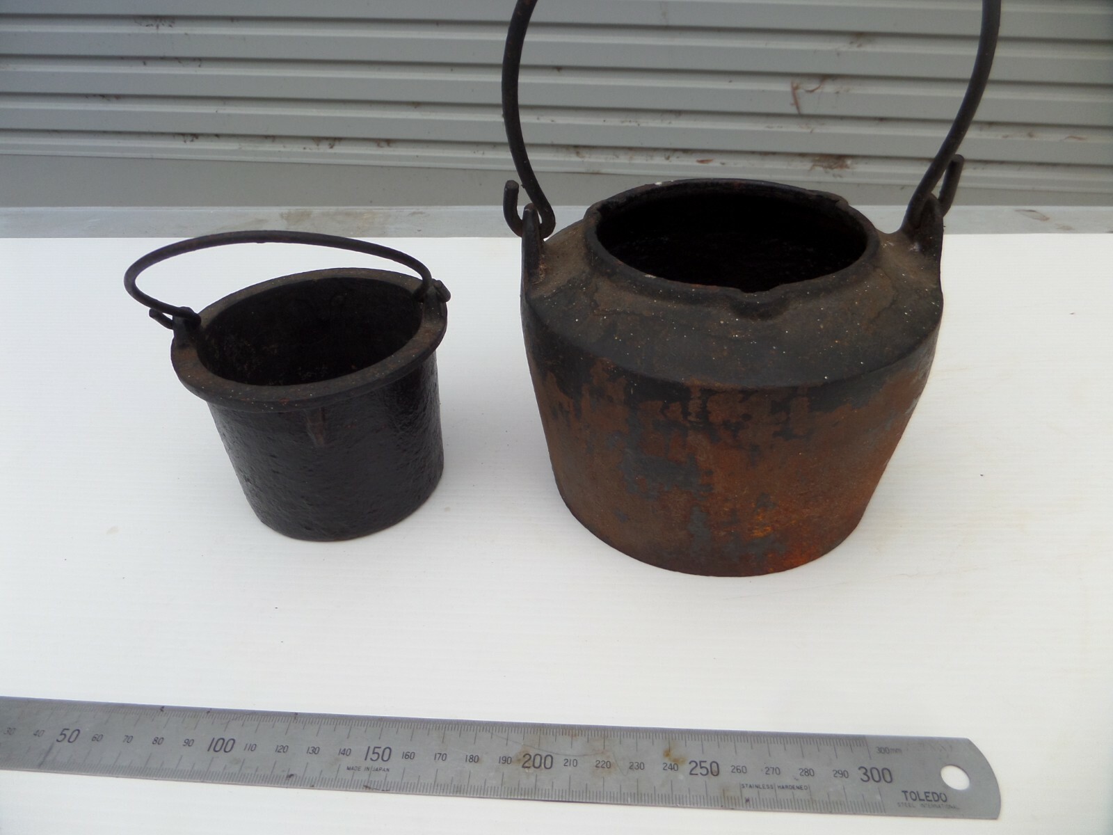 LARGE VINTAGE ANTIQUE OLD CAST IRON DOUBLE BOILER GLUE POT eBay