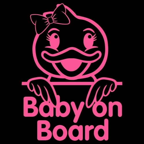 6.8" BABY ON BOARD DUCK v2 Vinyl Decal Sticker Car Window Duckies Girl - Picture 25 of 31