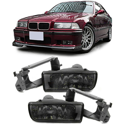 Klarglas Nebelscheinwerfer Schwarz Smoke passend für BMW E36 91-99 auch M3