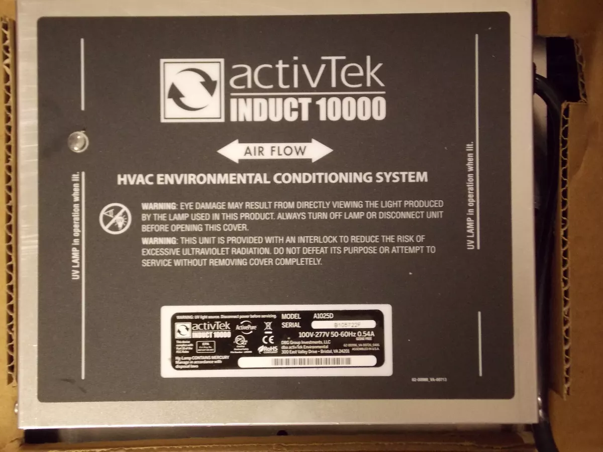 ActivTek Induct 10000 In Duct Air Purifier Ionizer and UV Light