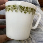 Vintage Pyrex SPRING BLOSSOM Crazy Daisy Coffee MUG CUP milk white glass