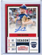 2017 Elite Extra Contenders Gold Collegiate National Team Jon Olsen Auto 16/100