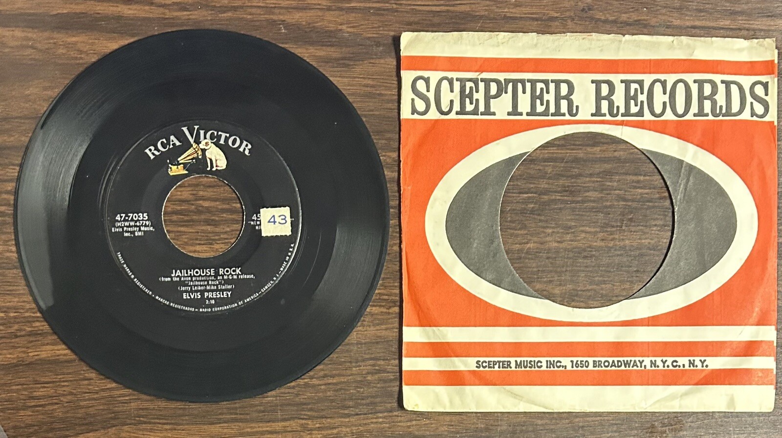 Elvis Presley Record 45 RPM Treat Me Nice Jailhouse Rock | eBay