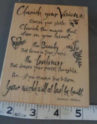 PSX K-3290 Cherish Your Visions Quote Rubber Stamp Scrapbooking Cards