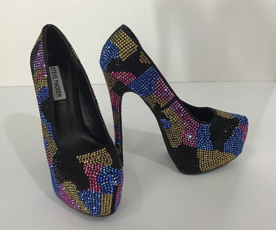 Steve Madden Dyvinal Camouflage Crystal Platform Stiletto Pump Women’s Size 6.5 - Image 3 of 4