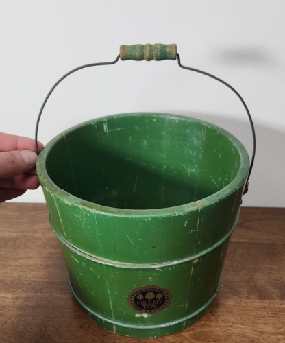 VINTAGE HOLGATE TOYS GREEN WOODEN BUCKET - Picture 2 of 7