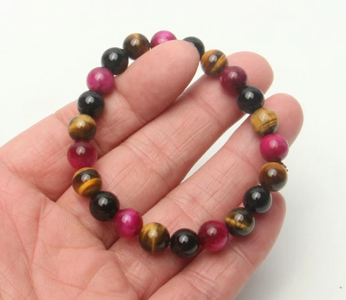 8 mm Natur Tigerauge Reiki Edelstein Armband Kristall Quarz Heilung Dekorieren - Bild 2 von 7