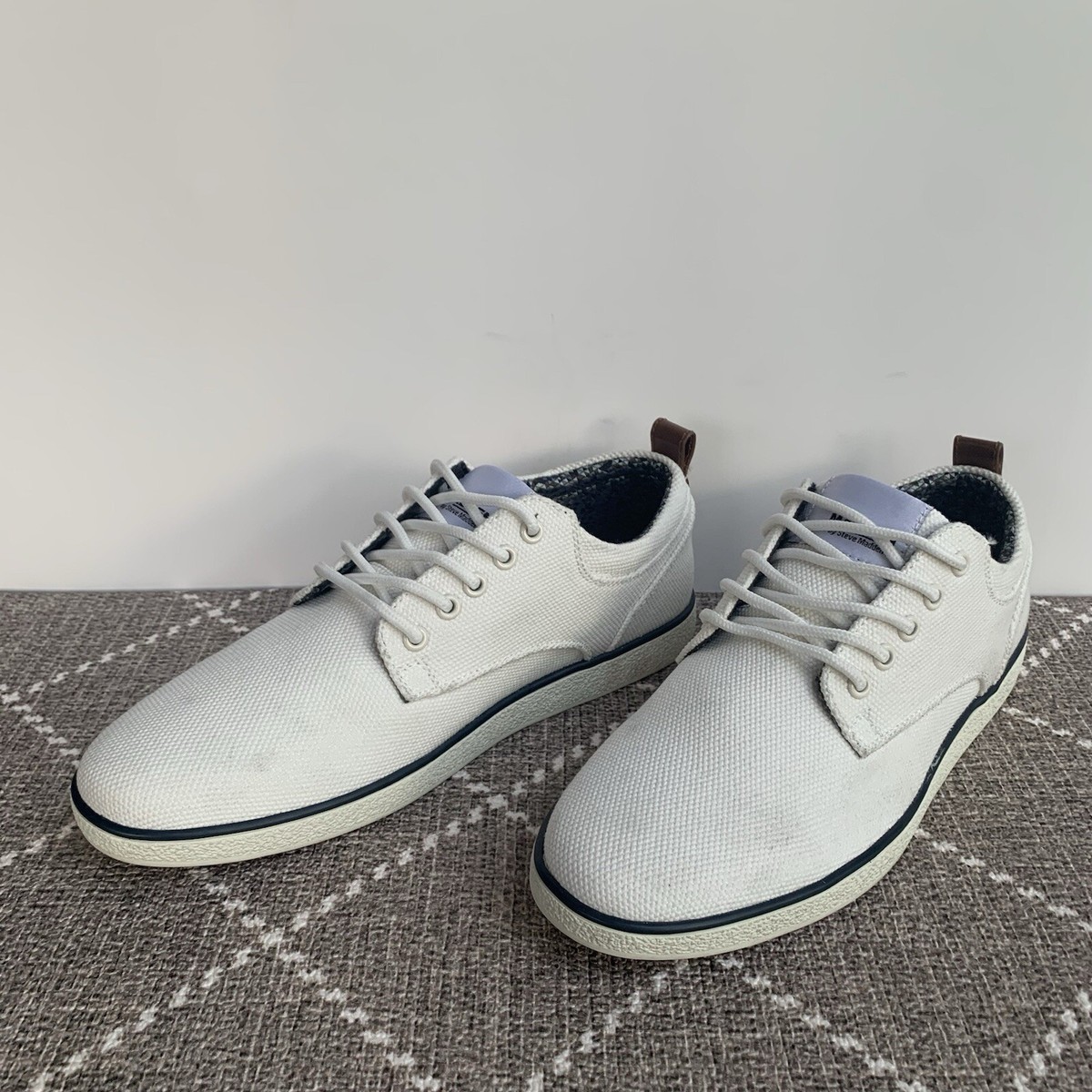 Madden By Steve Madden White Men Canvas Sneakers SZ 7.5 | eBay display picture 2