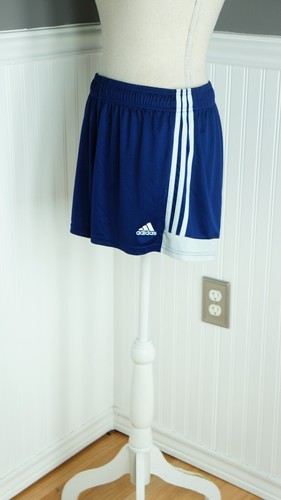 Adidas Athletic Gym Shorts Blue White Youth Size Large 28" Waist 3" Inseam - Picture 4 of 4
