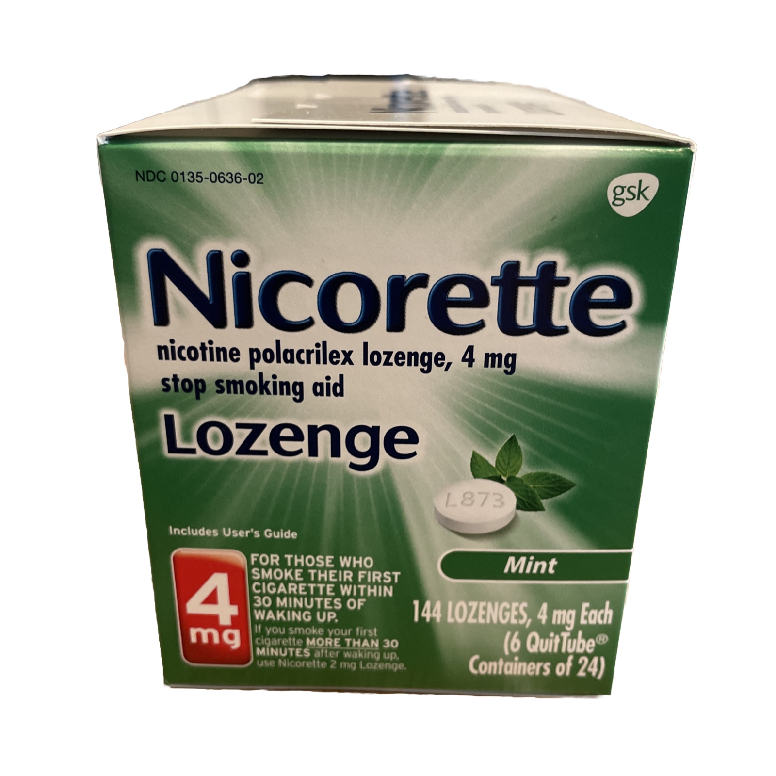 Nicorette Nicotine Lozenge 4mg, Mint Flavor (144 COUNT) Big Box