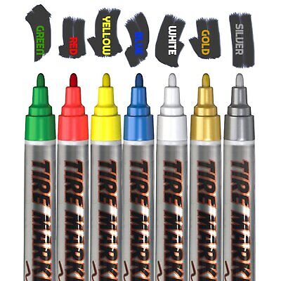 YELLOW PAINT PEN Marker Many Colours For Car Tyre Metal Glass Pens  Permanent $3.18 - PicClick AU