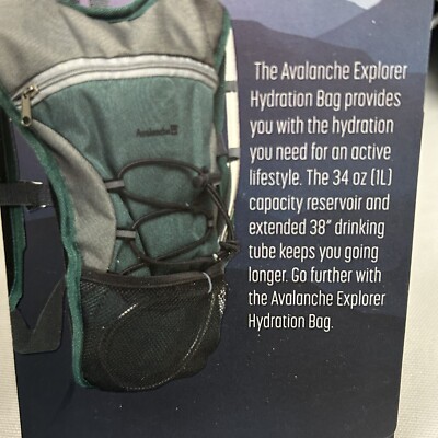 Avalanche Explorer Hydration Bag with 34oz Interior Liquid Reservoir Green Gray