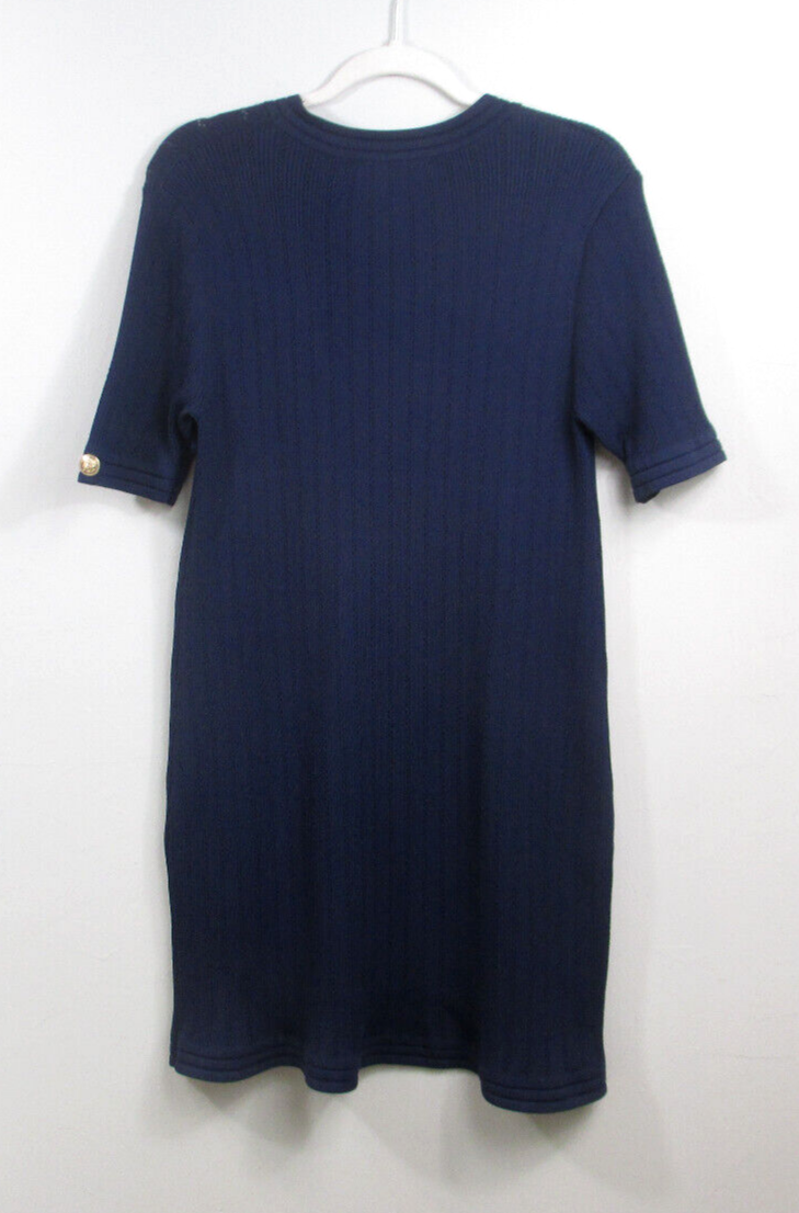 blue knit dress zara LONG KNIT DRESS WITH SIDE RUCHING - Navy blue