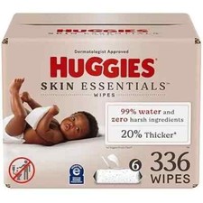 Huggies Skin Essentials Baby Wipes Hypoallergenic 99 Water 6 Flip Top Packs