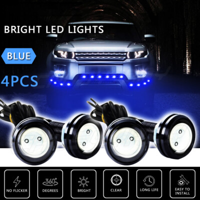 4pcs LED Blue Grille Lighting Kit Universal For Truck SUV Ford SVT Raptor Style