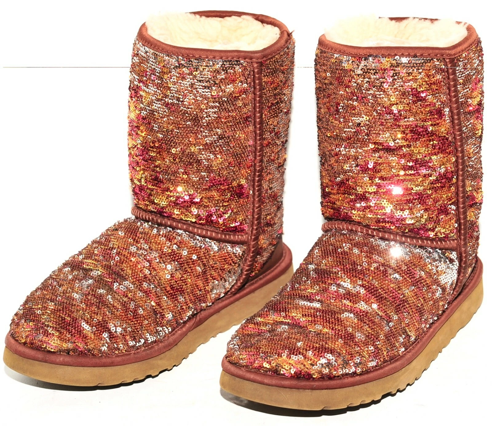 SUPERB UGG AUSTRALIA SHORT SPARKLE BOOTS 5.5 UK 38 EU CHESTNUT 1002766