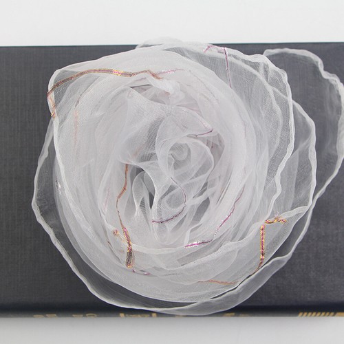 Bright Silk Solid Color Scarf Pure Color Organza Neck Shawl Small Silk Scarves @ - Picture 16 of 34
