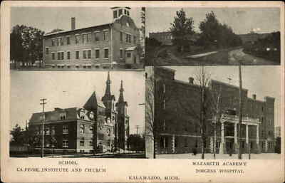 #ad Kalamazoo MI Nazareth Academy Multi View c1905 Postcard $4.82