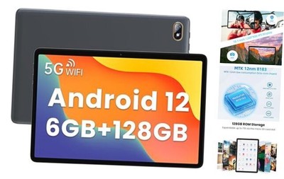 Android 12 Tablet,10.1 Inch Gaming Tablet,6GB RAM+128GB ROM+1TB Expand,2.0Ghz 