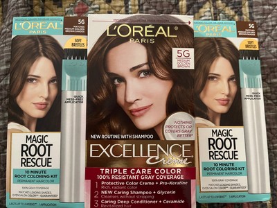 Loreal 5G Excellence Cream Hair Dye 2 Magic Root Rescue NIB Medium Golden Brown