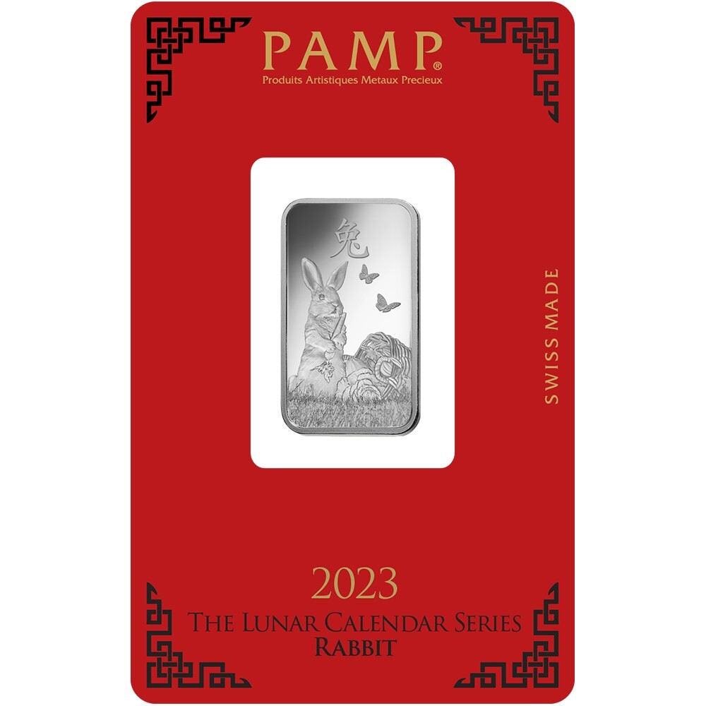 2023 PAMP Suisse 10 gram Year of the Rabbit Silver Bar - In Assay
