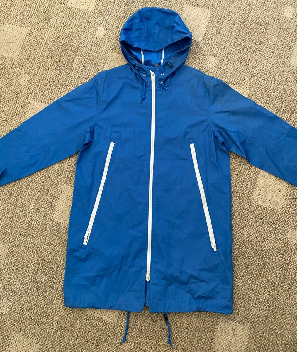 Nike Jacket Rain Coat Full Zip Hooded Long Blue Spring