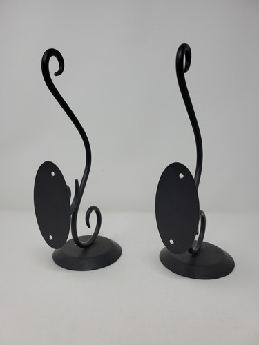 Par de apliques de pared de candelabro oscuro de metal negro a juego - Imagen 2 de 4
