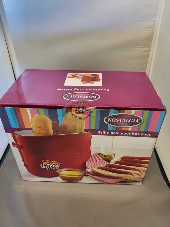 Двойной всплывающий красный винтажный тостер для хот-догов и булочек от Nostalgia HDT200RED2PK - Изображение 2 из 4