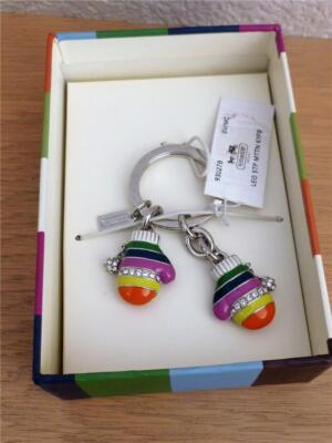 COACH Legacy Stripe Mitten KeyFob Style 93027B & Legacy Gift