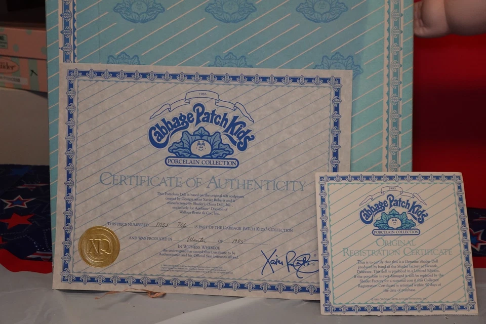 Cabbage Patch Kids 1985 colección de porcelana #4887 muñeca Timothy David 16 pulgadas Foto 3 de 3