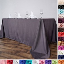 12 pcs Polyester 90x156" LARGE Rectangle TABLECLOTHS Wedding Party Linens Dinner