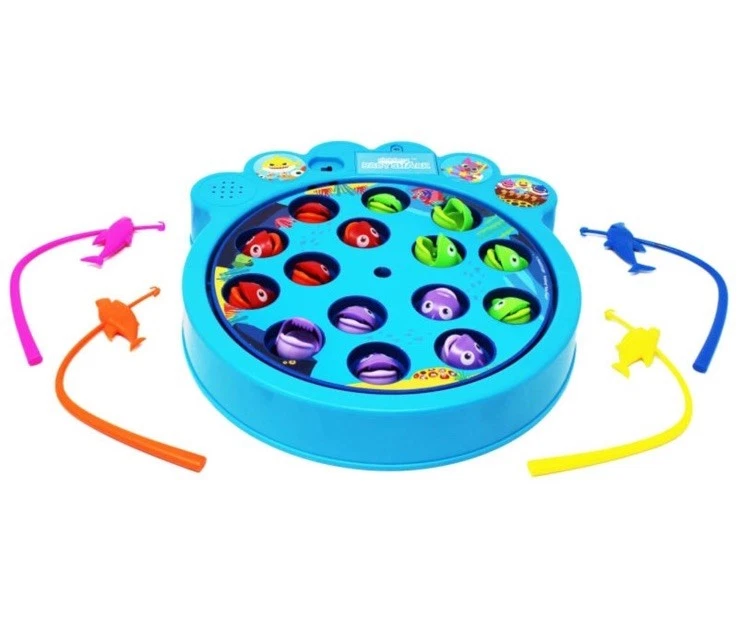 “Baby Shark Let’s Go Hunt Fishing Game – Musical Spinning Fish Toy with Poles, - Image 3 of 4