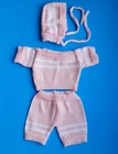 LOT of 3 Vintage Cabbage Patch Doll TLC Pink Knit Pants Sweater Hat Clothes