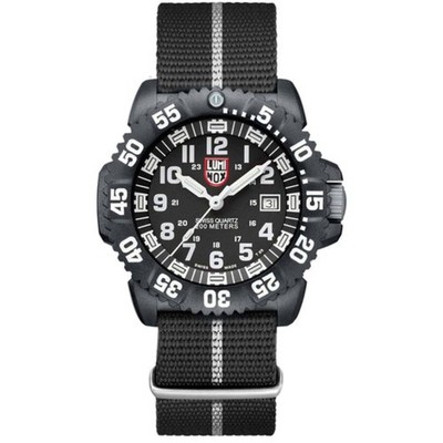 Luminox Men's Watch Navy SEAL Quartz Black and White Nylon Strap XS.CZ51